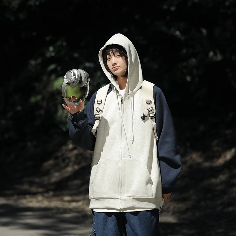 

Мужская свободная повседневная толстовка с капюшоном, весна-осень, новая модель, в стиле пэчворк, с цветными блоками, ретро-топ, модная уличная одежда