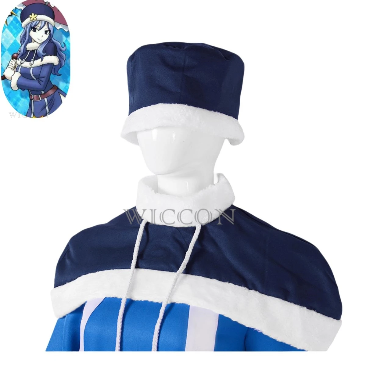 Anime Fairy Tail Saison 3 Juvia Lockser Cosplay Kostüm blauen Pelz Kragen Kleid Schal erwachsene Frau sexy Weihnachten Halloween Anzug