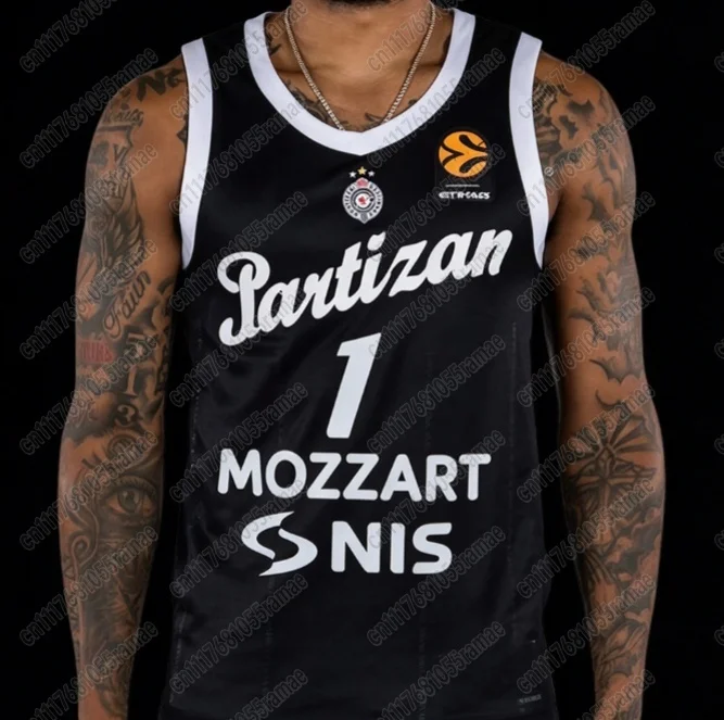 202627 Partizan Belgrad Basketball Heimtrikot Fan Edition Trikot-Set Herren Schnelltrocknende Sportweste Set Familien-Matching – Detail 3