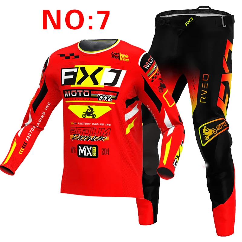 motorcross kinderset motortrui en broek kinderkleding grote jongen meisje jeugd mx uitrusting set aangepast nummer naampak