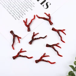 10pcs Acrylic Coral Branch Vintage Style Resin Beads Cute Little Antlers Shaped 50mm for DIY Bracelet Necklace Material