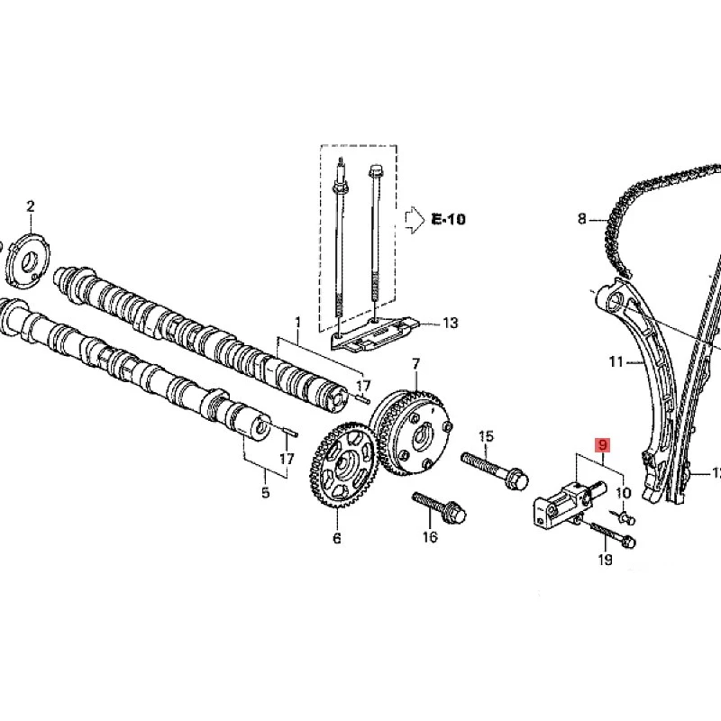 Suitable for 2004 Ho nd aA cc or dO dy ss ey CR V Timing tensioner Time gauge top chain device