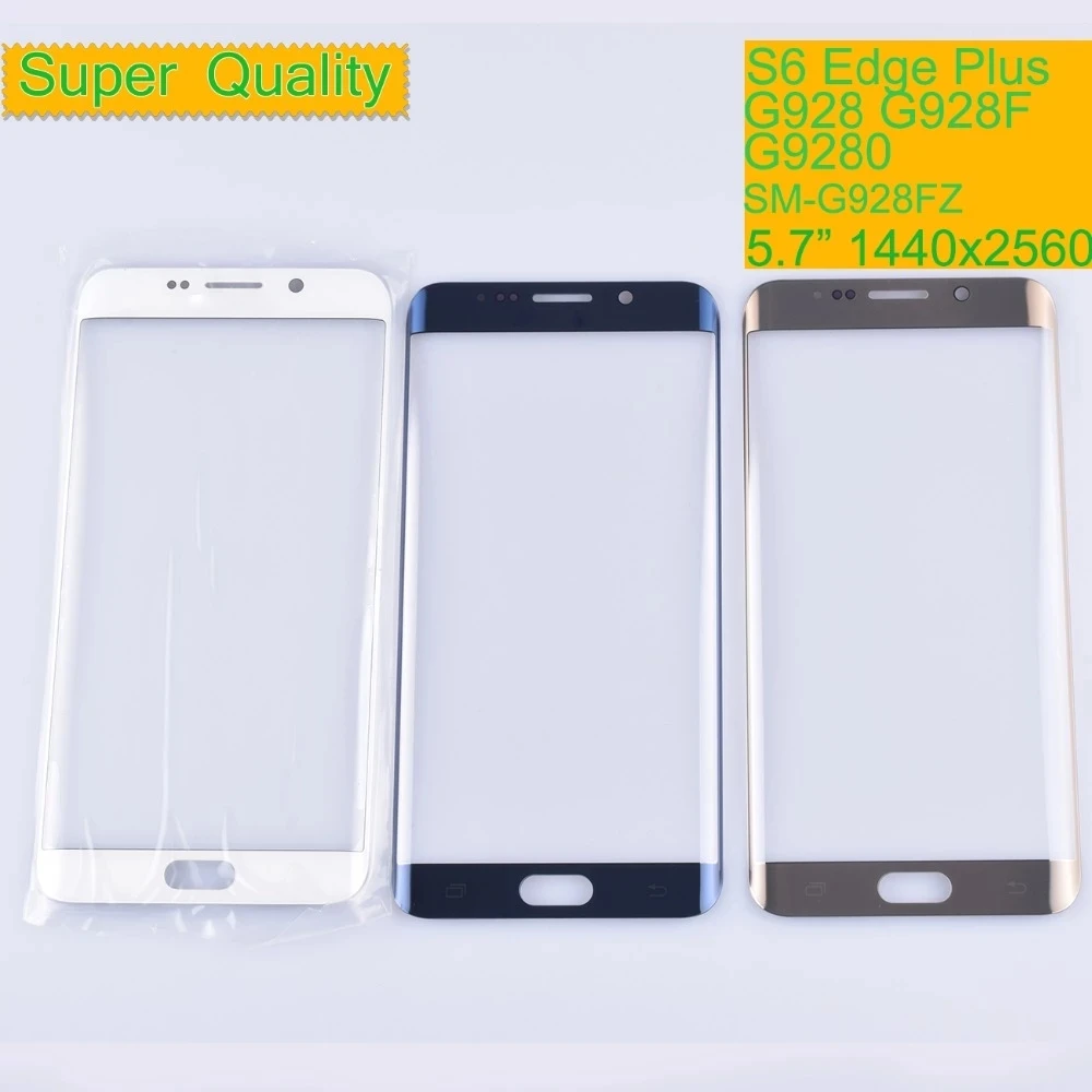 For Samsung Galaxy S6 Edge Plus G928 Touch Screen Front Glass Panel S6 Edge+ Outer LCD Lens With OCA Glue Replacement