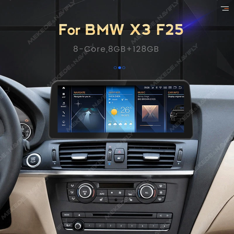 12.3Inch Carplay Android All in one Car Radio Smart car systems For BMW X3 F25 X4 F26 Automotive multimedia Navigation GPS 2din