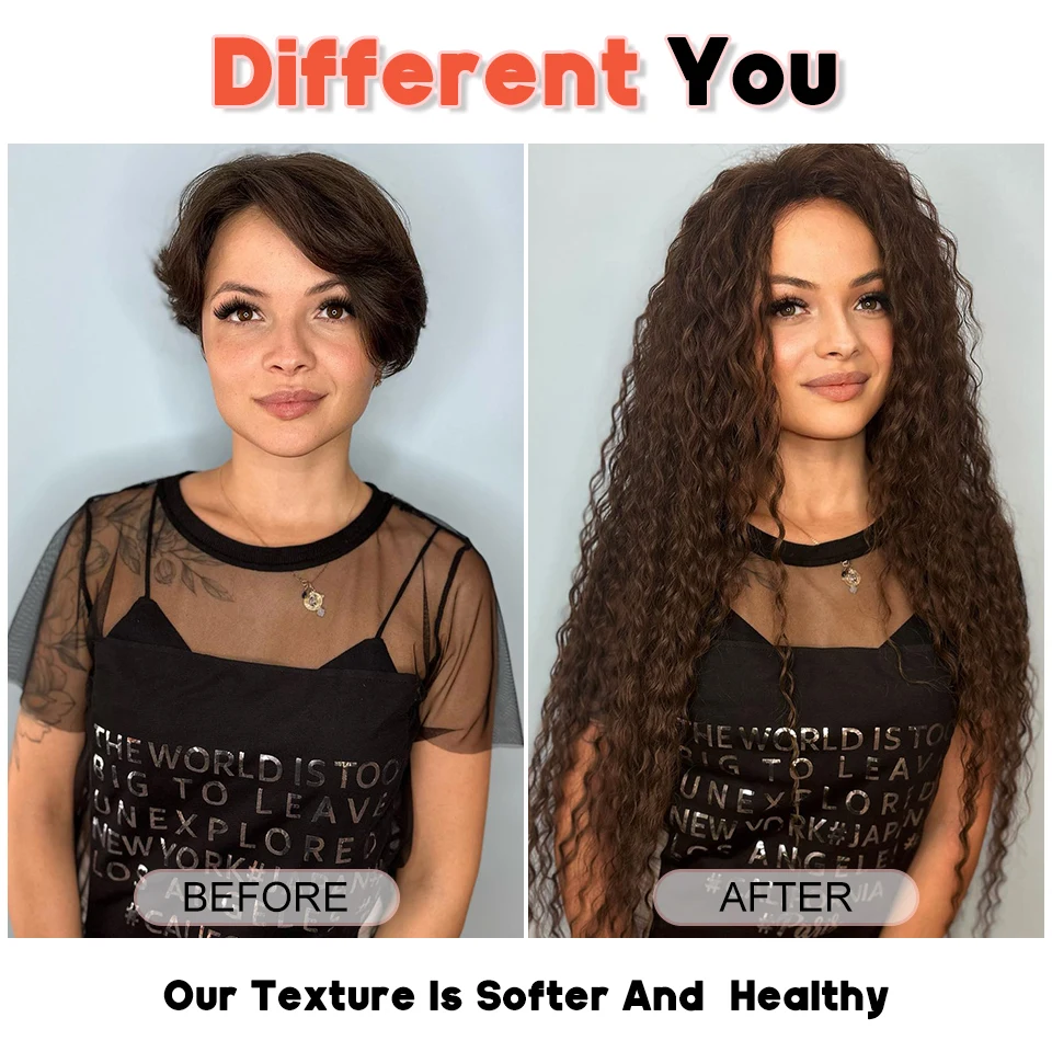 22-30 Inch Chocolate Brown Ariel Curly Braiding Hair Extensions 3-4Pcs Synthetic Water Wave Twist Afro Curls Crochet Braids Hair