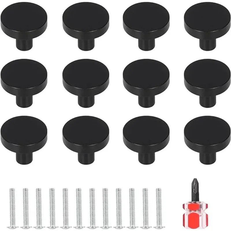 Neue 10/12-teilige Schrankknöpfe und Schubladengriffe, Ersatz-Möbelknöpfe für Türen und Schubladen, Schwarz-Gold DIY-Knöpfe und Zubehör