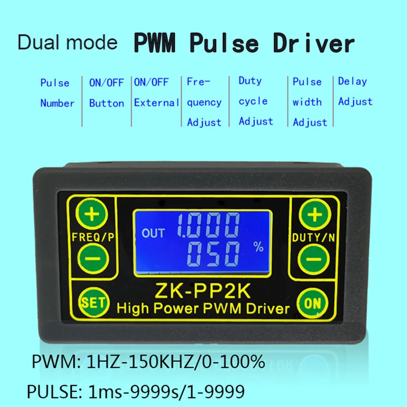 PP2K PWM Motor Governor Frequency Duty Cycle Adjustable Cycle Delay PP1K PWM Pulse Generator Dual-mode Signal Generator