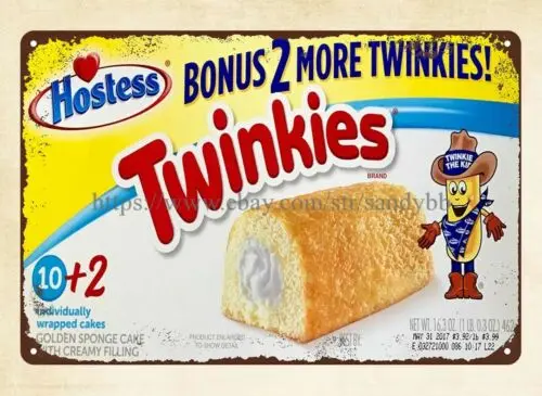 HOSTESS PACKAGING Twinkies metal tin sign home decor office restaurant sign