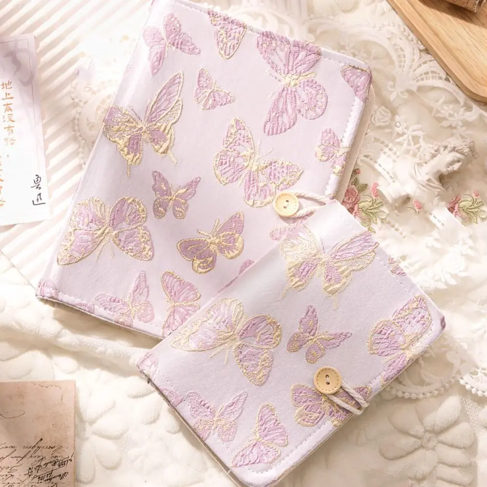 90Sheets Butterfly Cloth Notebook Blank 6-hole Loose-leaf Notebook School Supplies Stationery Office Notebook