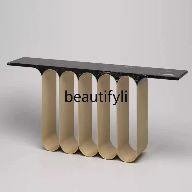 Italian Style Light Luxury Entryway Table Villa Entryway Wall-Mounted Entryway Table Designer Display Table