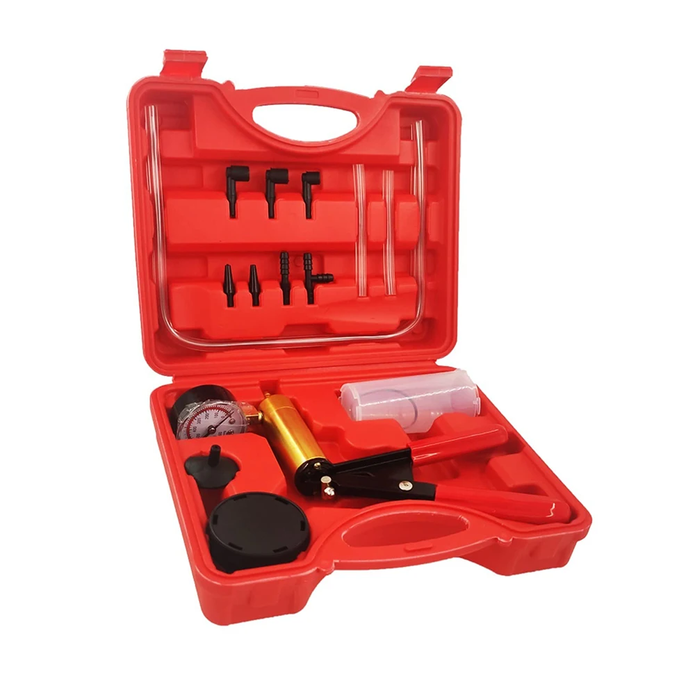 Podofo Multifunktionales Auto-Vakuumpumpen-Set, Handgehaltenes Bremsenentlüftungs- und Prüfgerät-Set für Auto, Motorrad, LKW, Vakuumpumpen-Organizer – Detail 1