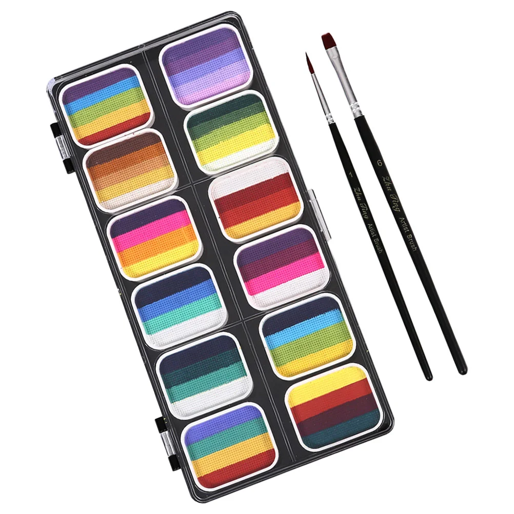 Painting Set Professional Body for Adult Makeup Brush Paints Adults Brushes Palette Cream Rainbow Bars Children