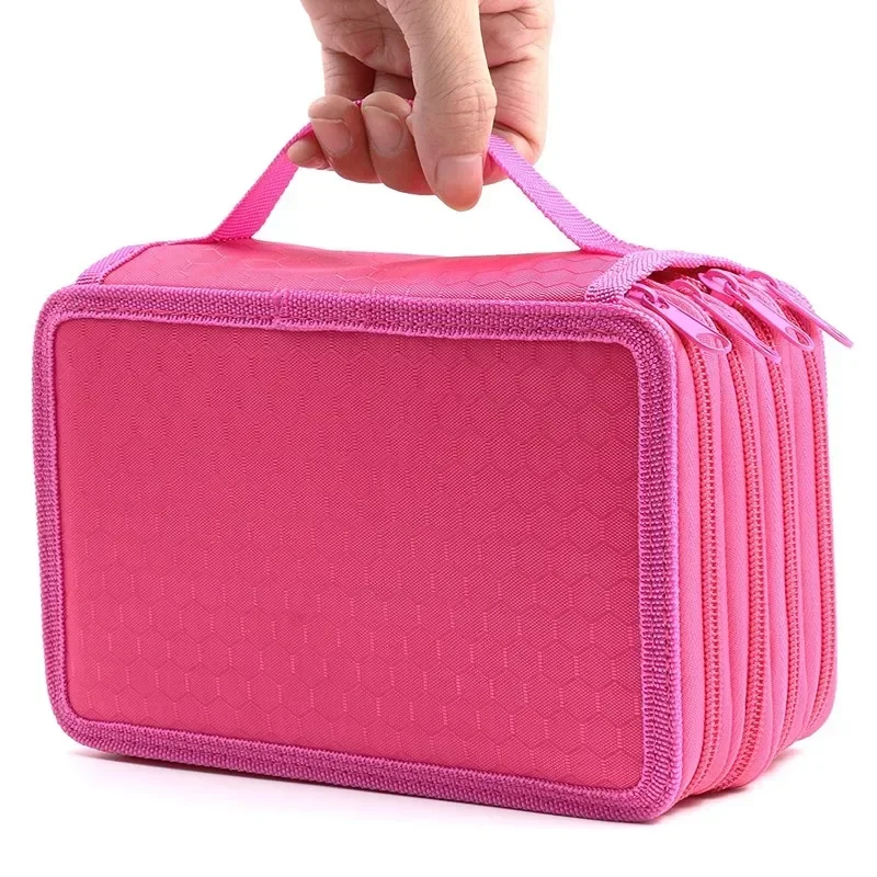 Imagem -06 - Estojo Portátil de Grande Capacidade Bolsa de Caneta Suporte Colorido com Bolso com Zíper Escola Estacionária 72 Furos Camadas