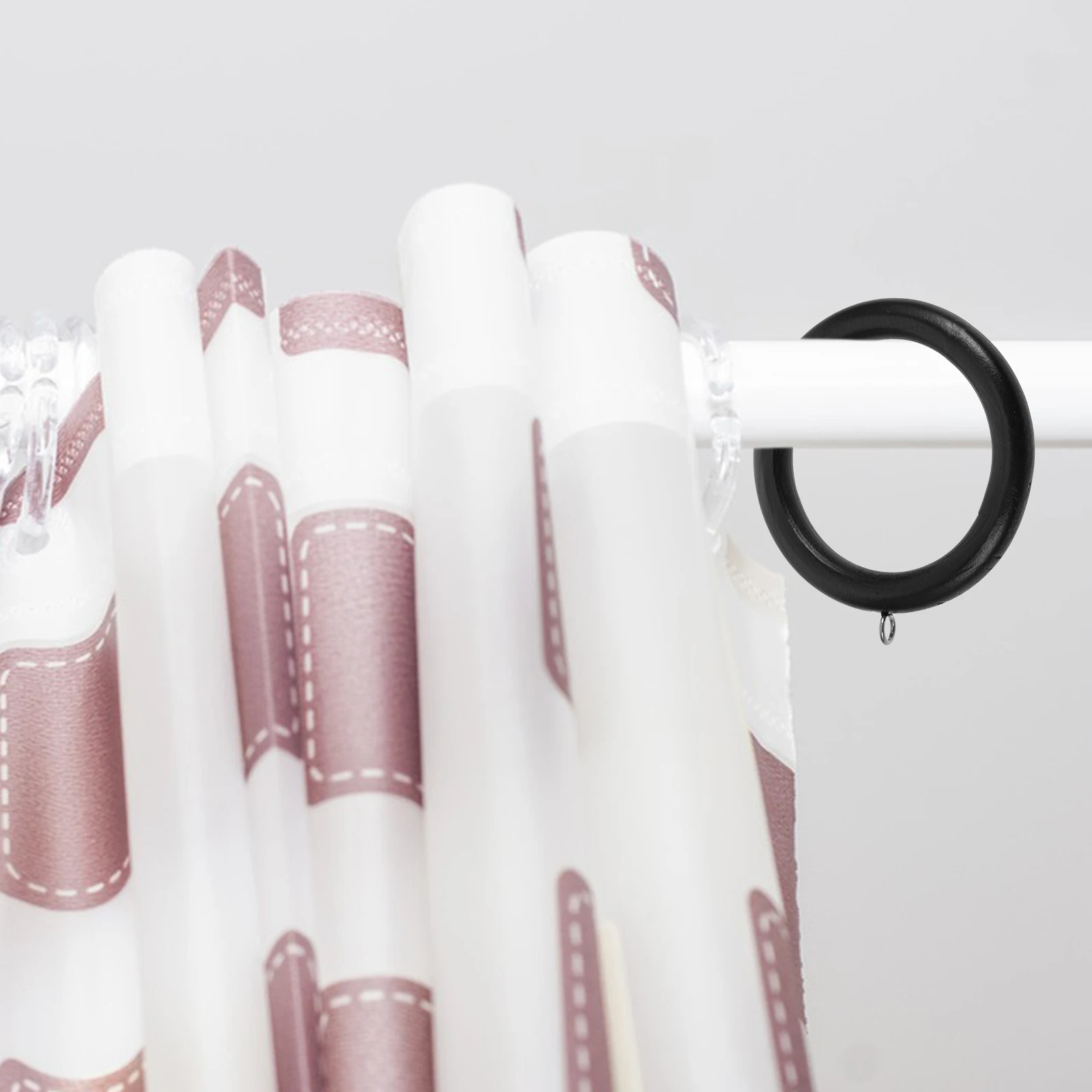 

6Pcs Wooden Curtain Rings Elegant Design Easy to Use for Any Curtains Home Decoration Curtain Rings Wooden Ring Hook