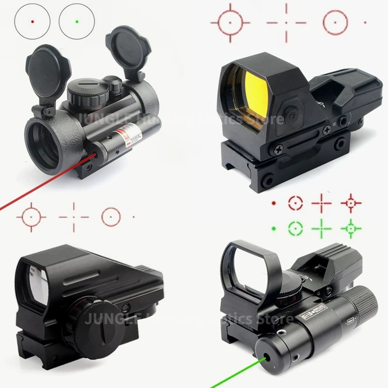 

1X40 HD101 Red Dot Sight Hunting Collection Optics Reflex Holographic Scope 4 Reticle Red/Green Collimator Airsoft Accessories