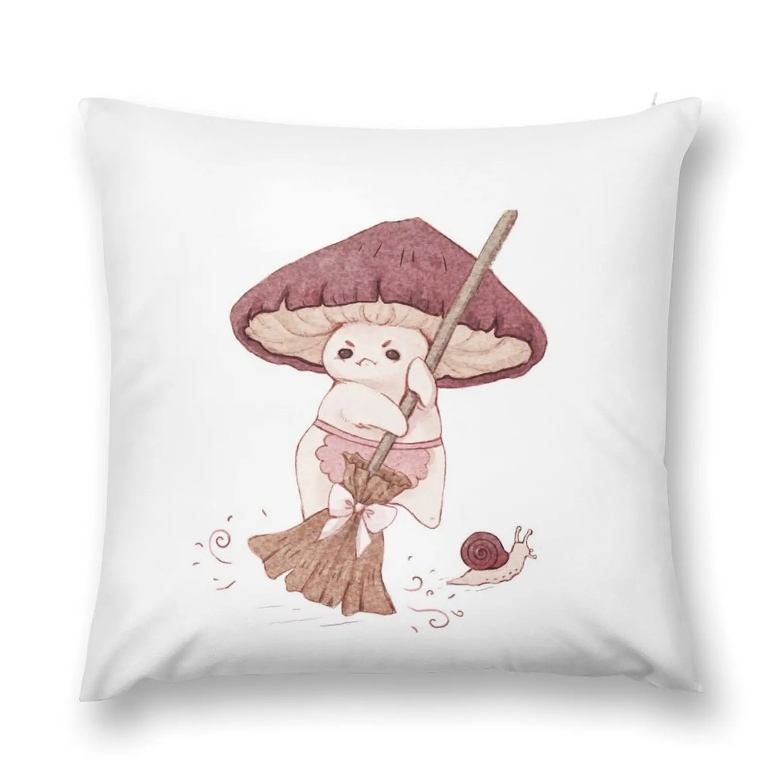 Angy mushroom does not like to clean Throw Pillow Luxury Cushion Cover Cushions pillow