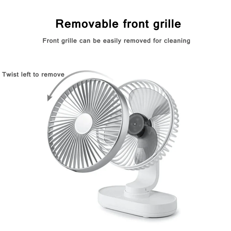 Youpin Xiaomi Electric Desktop Fan USB Auto Rotation Rechargeable 4000mAh Air Cooling Conditioner 4 Speed Wind Silent Office