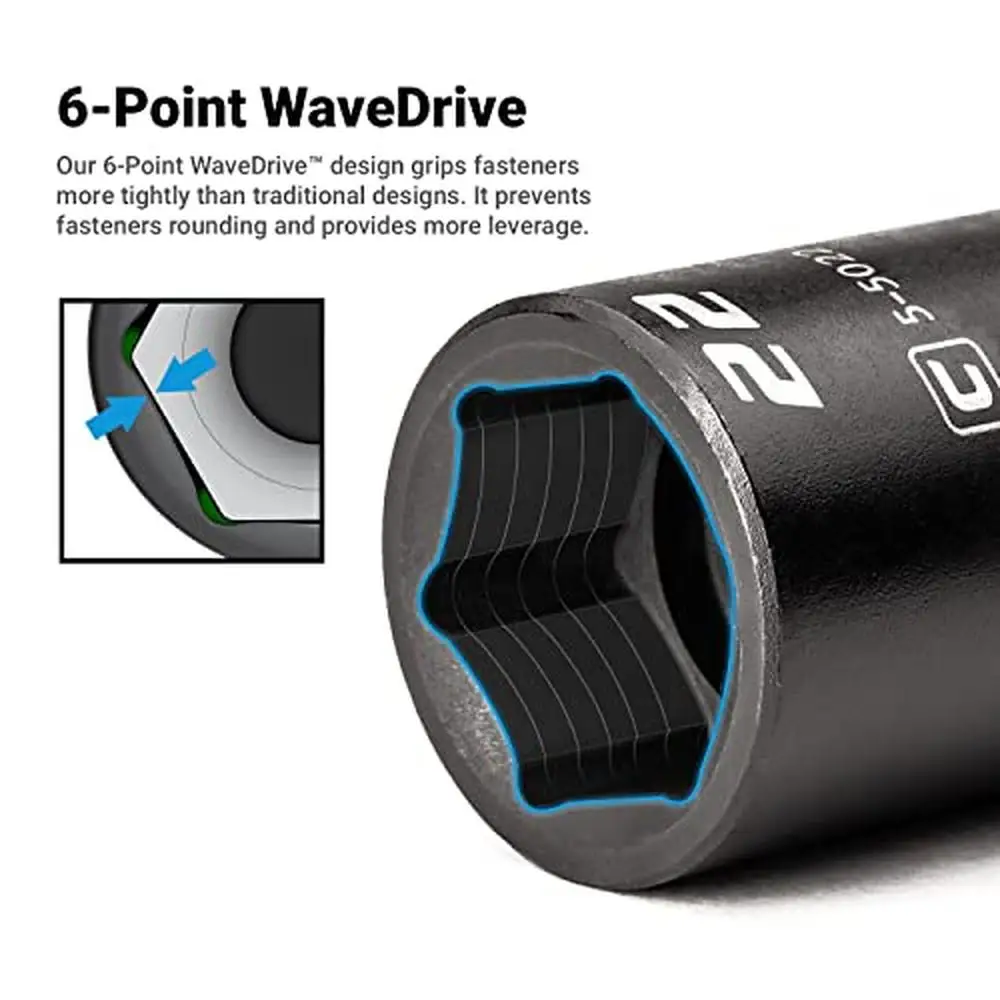 Impact Socket Set with Extensions and Adapters 1/2-Inch Drive Master Set Metric SAE Chrome Molybdenum Manganese Phosphate Coated