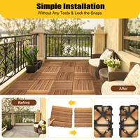 36-Pack Interlocking Deck Tiles 12x12 Inch Hardwood Patio Flooring Tiles Waterproof for Balcony Garden Pool 5