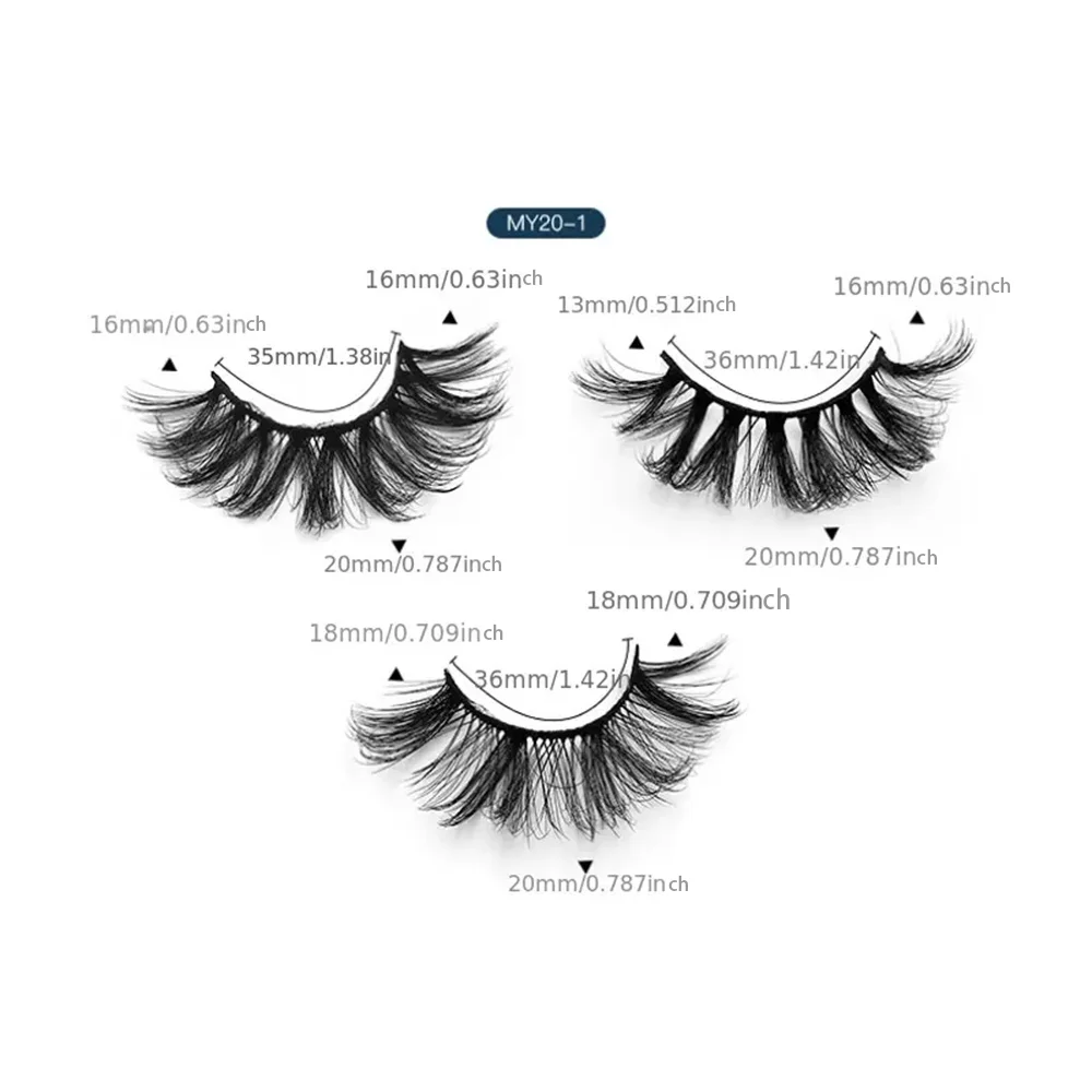 20 Pairs False Lashes 3D Mink Lashes Fluffy Dramatic Thick Volume Eyelashes Natural Lashes Fake Lashes Makeup