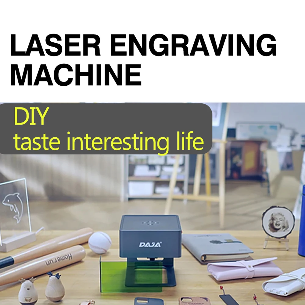 DAJA DJ6 Laser Engrave DIY Portable Laser Engraving Machine 3000mw Fast Logo Mark Printer 80x80mm Carving Area Wood Plastic