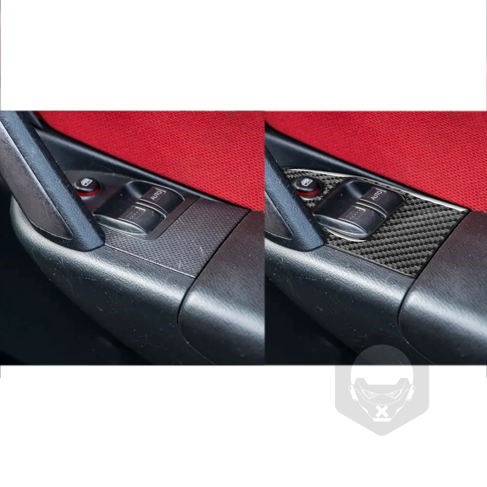 Para honda civic si 2001-2005 fibra de carbono janela elevador botão de controle painel guarnição acessórios interiores do carro adesivos decorativos