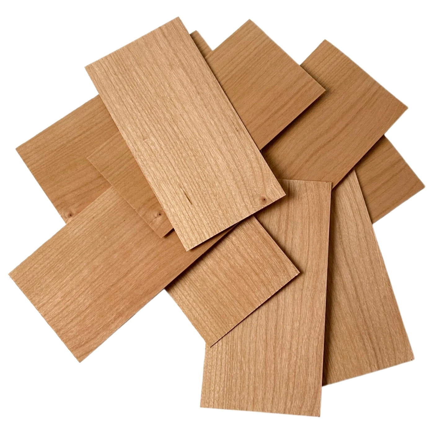 Paquete de Chapa de Madera de Cerezo de 1 mm para Marquetería e Incrustaciones, con 10 Láminas de Madera de Cerezo Americano Natural, Láminas de Cerezo de 1 mm de Grosor