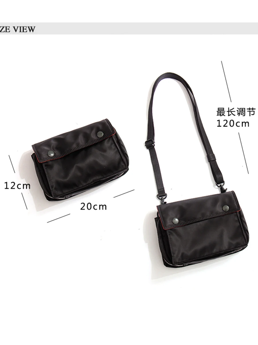 Japanese Style Casual Shoulder Bag Waterproof Men Crossbody Bag Fashion Outdoor Fanny Pack Nylon Cloth Small Men Bag