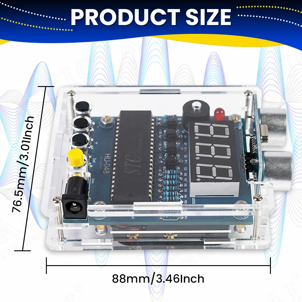 DIY Ultrasonic Ranging Electronic Kit STC with LED Measuring Distance 0-4M Radar Alarm DIY Soldering Project Practice Solder