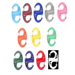 12pcs Colorful Plastic S Hook Carabiner Clips For Paracord Survival Bracelet/Keychain 12 Colors