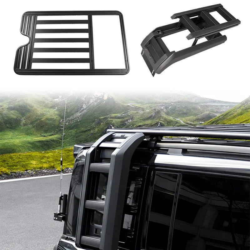 

High Performance 2-Piece Set Aluminum Alloy Retractable Side Ladder Roof Platform Roof Rack for H9 2025 Accessories