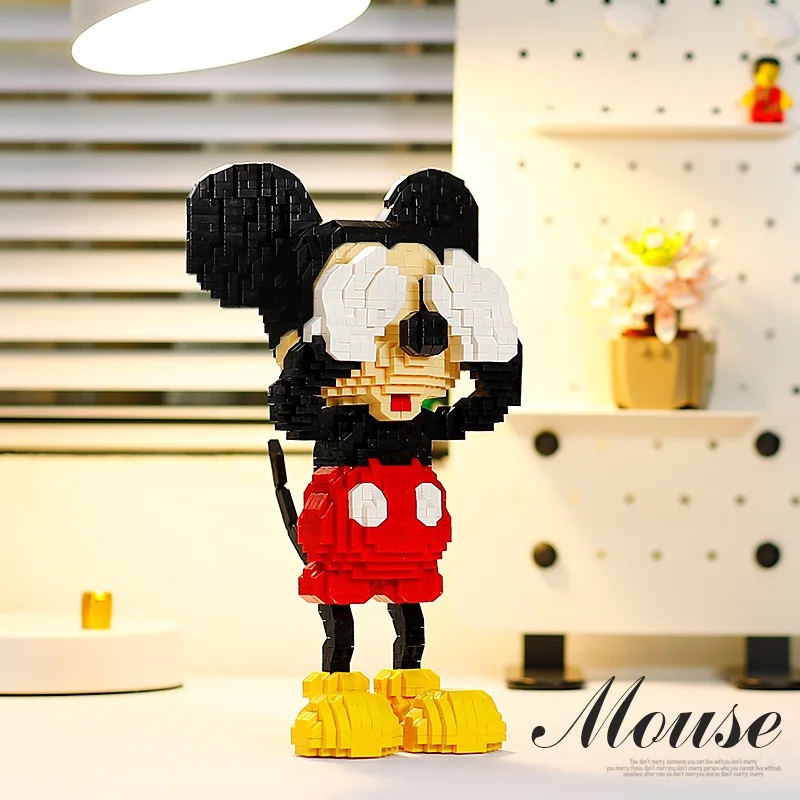 Mickey Mouse Micro Building Blocks Disney Blindfold Daisy Donald Duck Minnie Mouse Mini Bricks Figures Toys For Gift