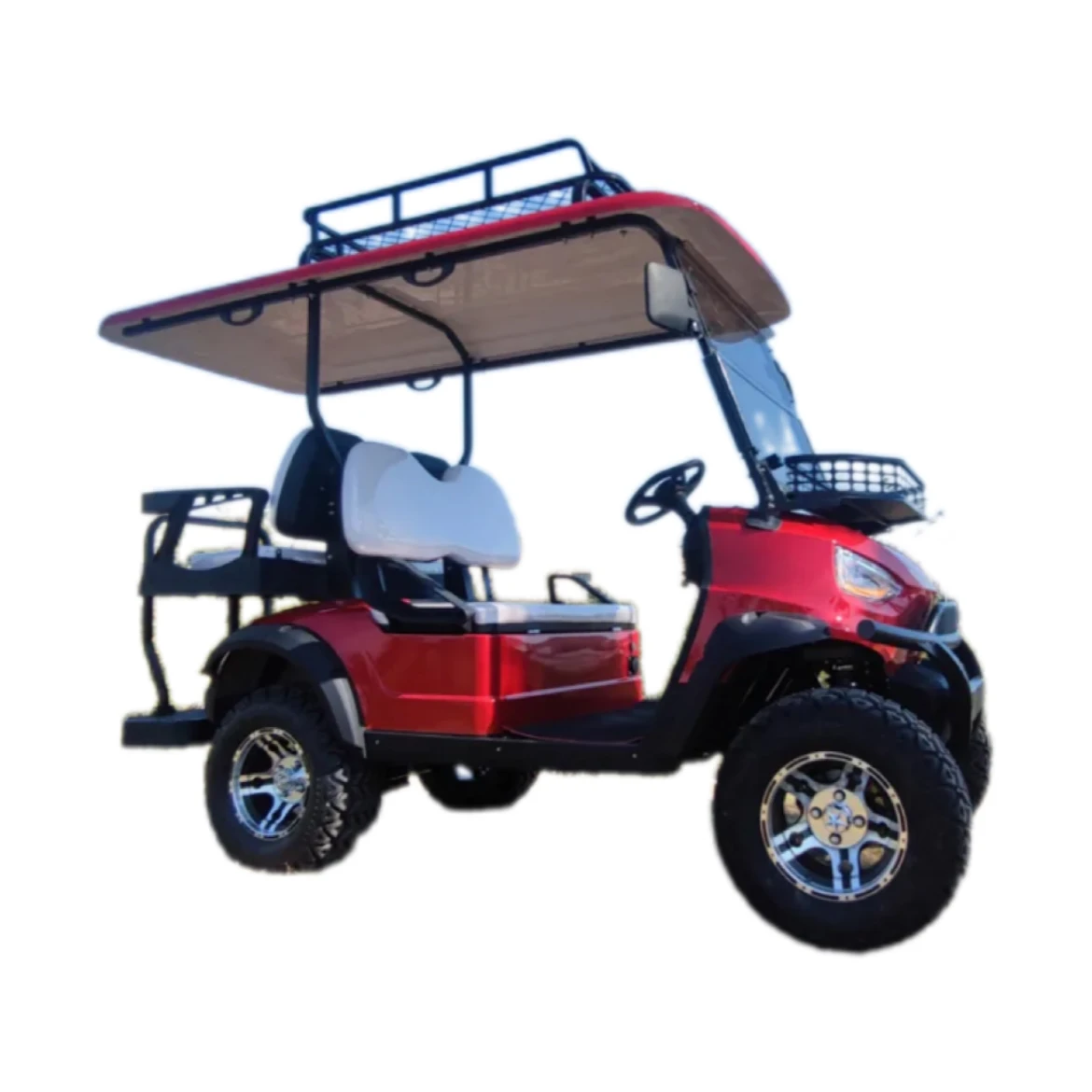 Advanced Engine Technology And Strong Power Smart 4 Seat Electric 4 Person Golf Trolley Black Golf Cart