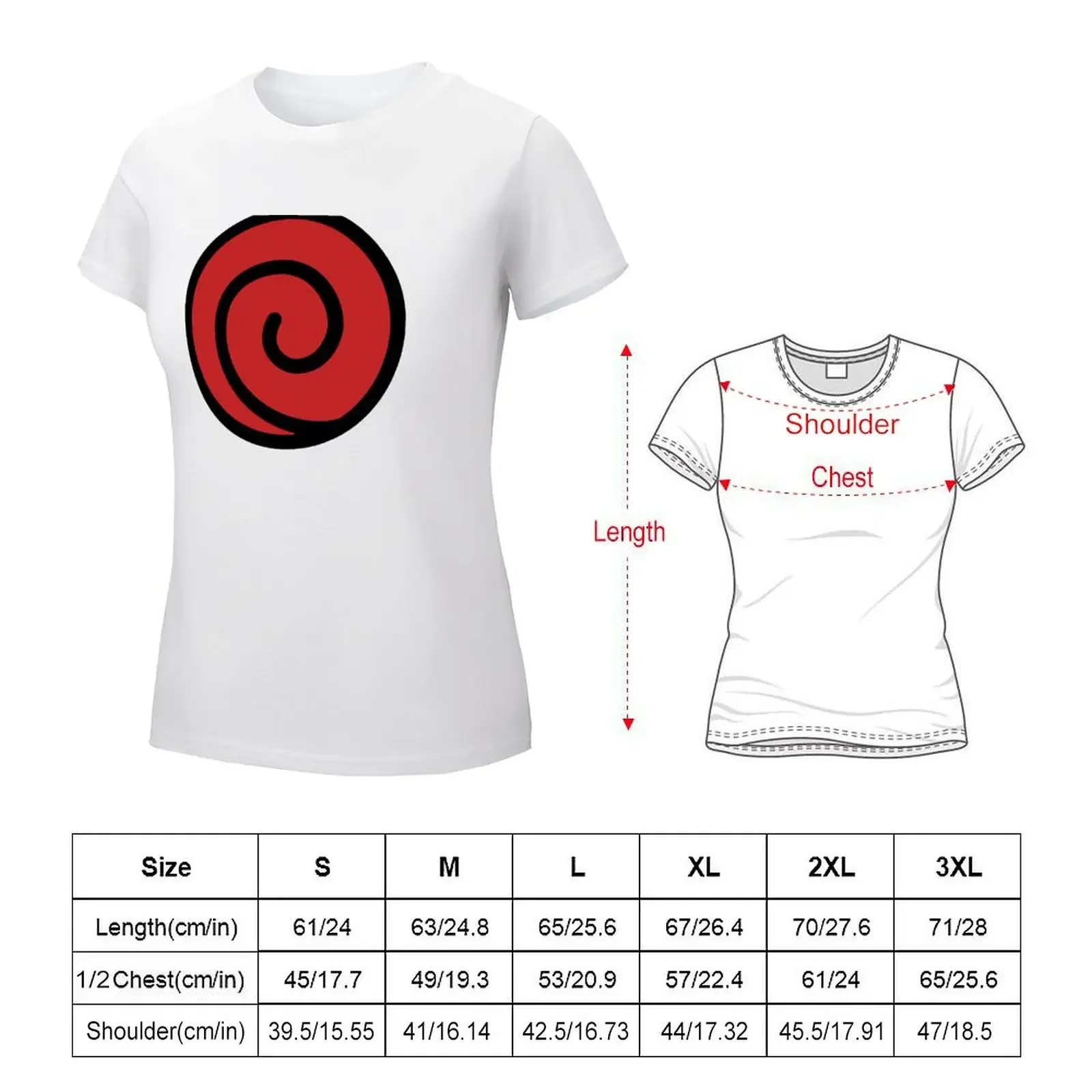 Spiral Clan Crest T-shirt anime clothes cute tops lady clothes t shirt dress Women