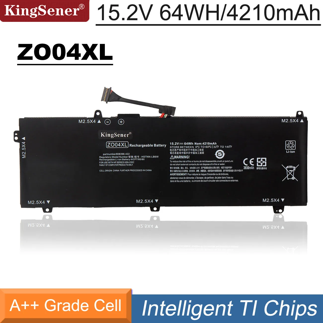 

KingSener 15.2V 64Wh ZO04XL Laptop Battery For HP ZBook Studio G3 G4 808396-421 808450-001 HSTNN-CS8C HSTNN-C88C HSTNN-LB6W