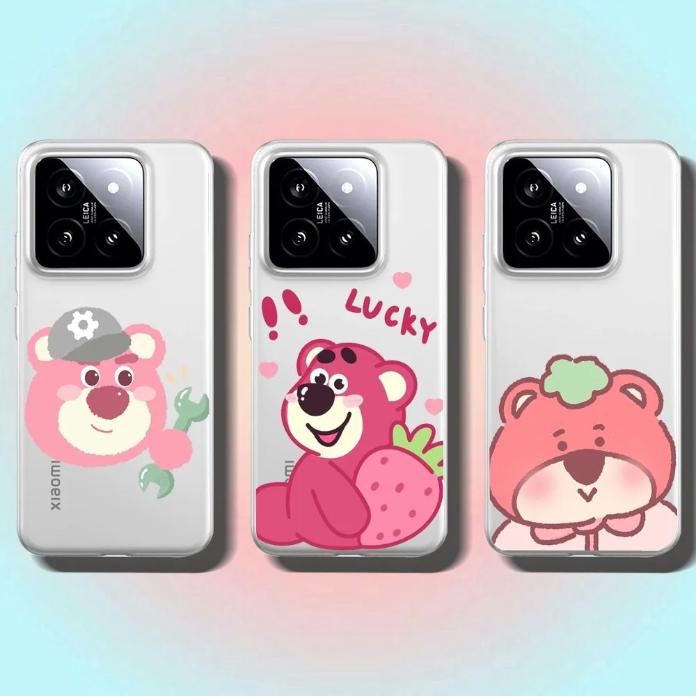 

Cute Strawberry B-bea Phone Case For Xiaomi 11 Redmi Note 11 5G 8T 9A 9 10T Note8Pro Note9 12SUltra Transparent Case