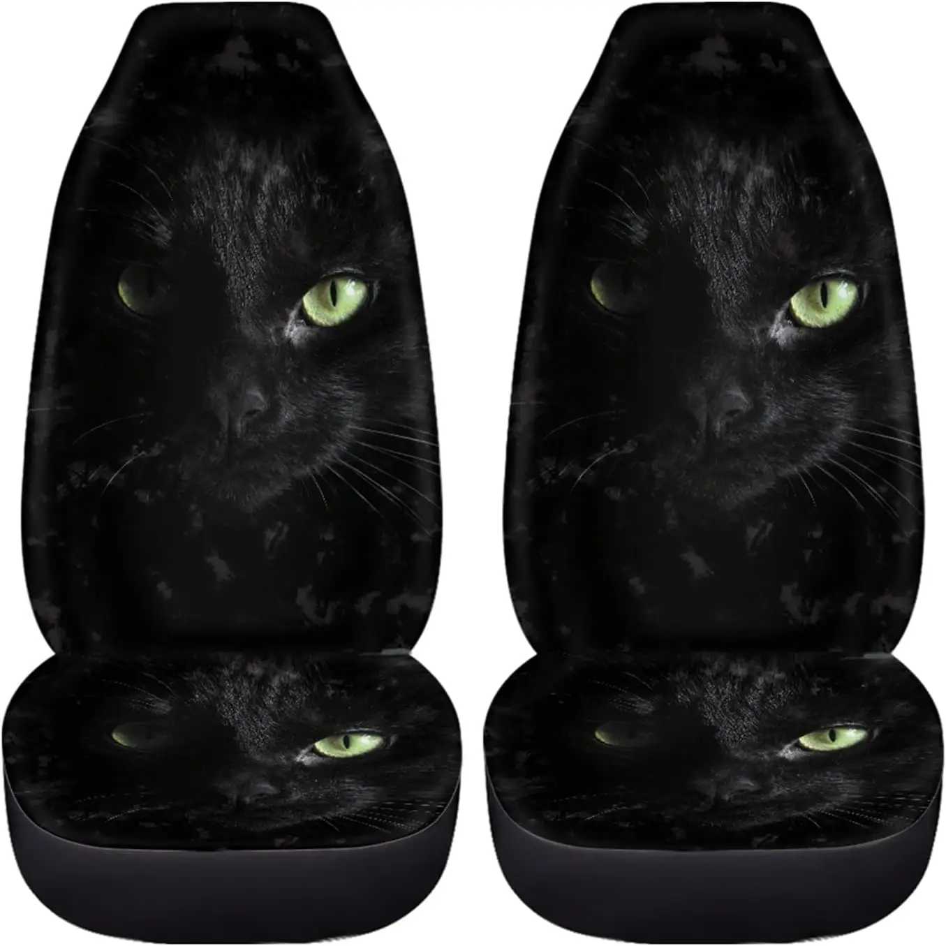 

2 Pieces Car Seat Covers Front Seats Black Cat Print Auto Bucket Seat Cover Protector Universal Seat Cushion for Car SUV Sedan