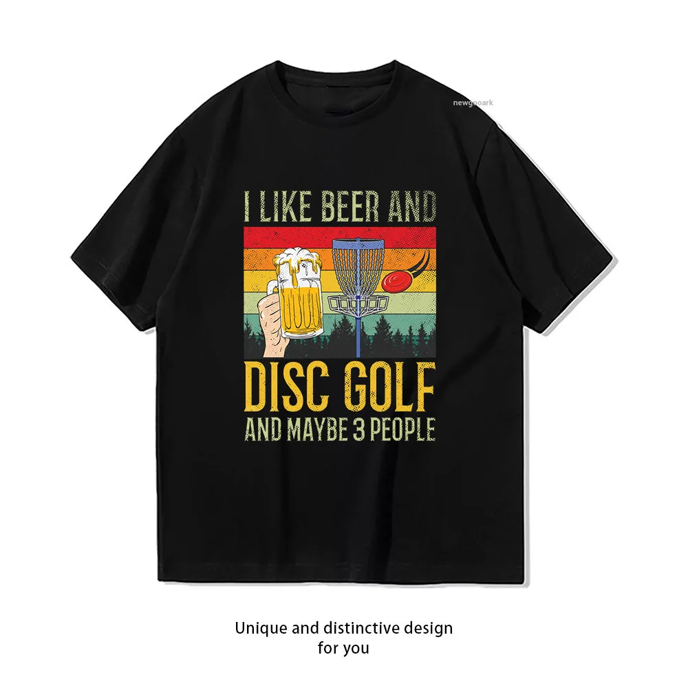 I Like Beer And Disc Golf Funny Disc Golfing Lover Player T-shirt Woman Man Summer Cotton Graphic T Shirts Adult Streetwear