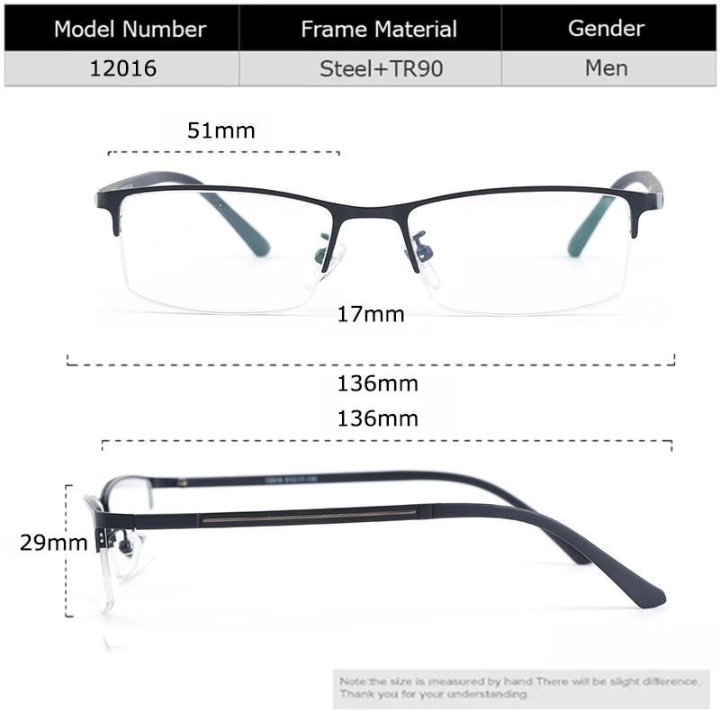 Customize Prescription Glasses Men Multi-Focal Progressive Photochromic Anti-Blue Light Myopia Hyperopia Lenses Eyeglasses