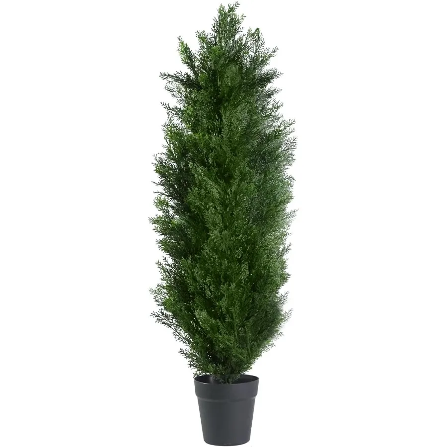 

3 фута искусственные топиарные кедровые деревья, искусственное кедровое растение с горшком для внутреннего и наружного декора, искусственная зелень, горшечное дерево, устойчивое к ультрафиолетовому излучению Ar