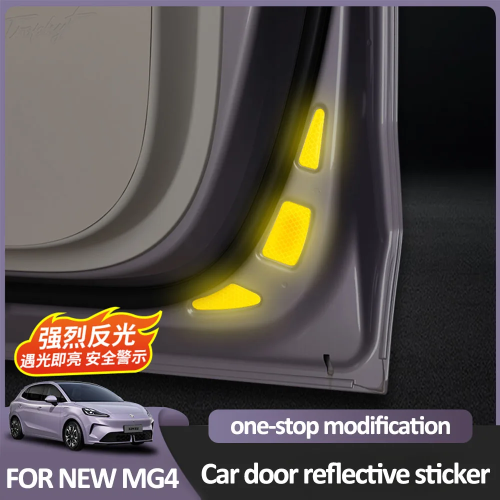 

For MG 4 MG4 EV 2025 2026 Car Door Reflective Sticker Car Modification Supplies Warning Stickers Improve Driving Safety Factor