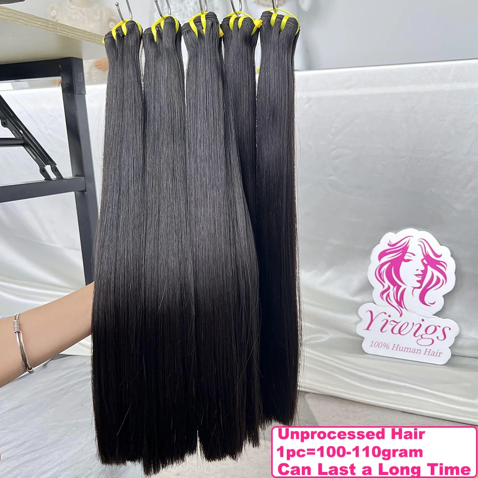 Bone Straight 100% Ruwe Menselijk Haar Bundels Vietnamese Dubbel Getrokken Onverwerkte Haar Weave Extensions Tissage Voor Vrouwen