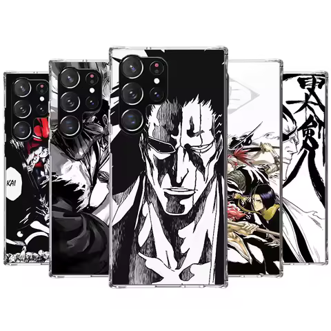 Bleach Zaraki Kenpachi Phone Case For Samsung Galaxy S25 S24 S23 Plus S22 Ultra S21 S20 FE S10 + S25U Transparent Shell Coque S2
