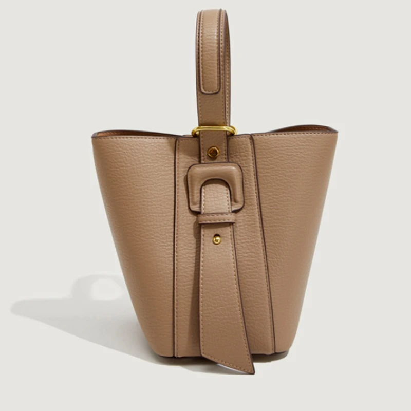 

Brand Fashion Bucket Bags Women Belt Buckle Handbag Luxury Designer Casual Commuter Basket Bag With Inner Bag And Shoulder Strap