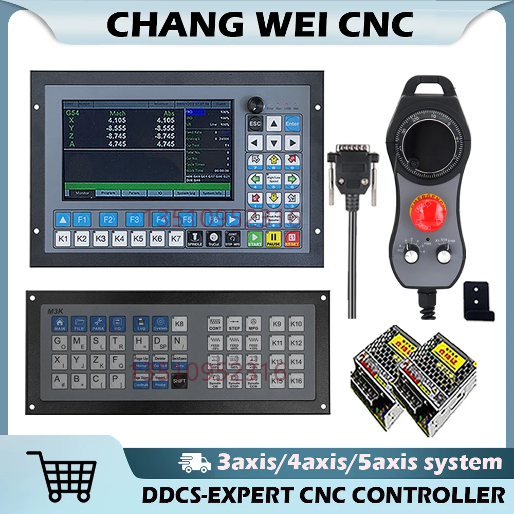 Hot Sale! Ddcs-expert Cnc Controller 3/4/5 Axis G Code 1mhz Mpg, Extended Keyboard, 75w24v Support Closed-loop Step Atc