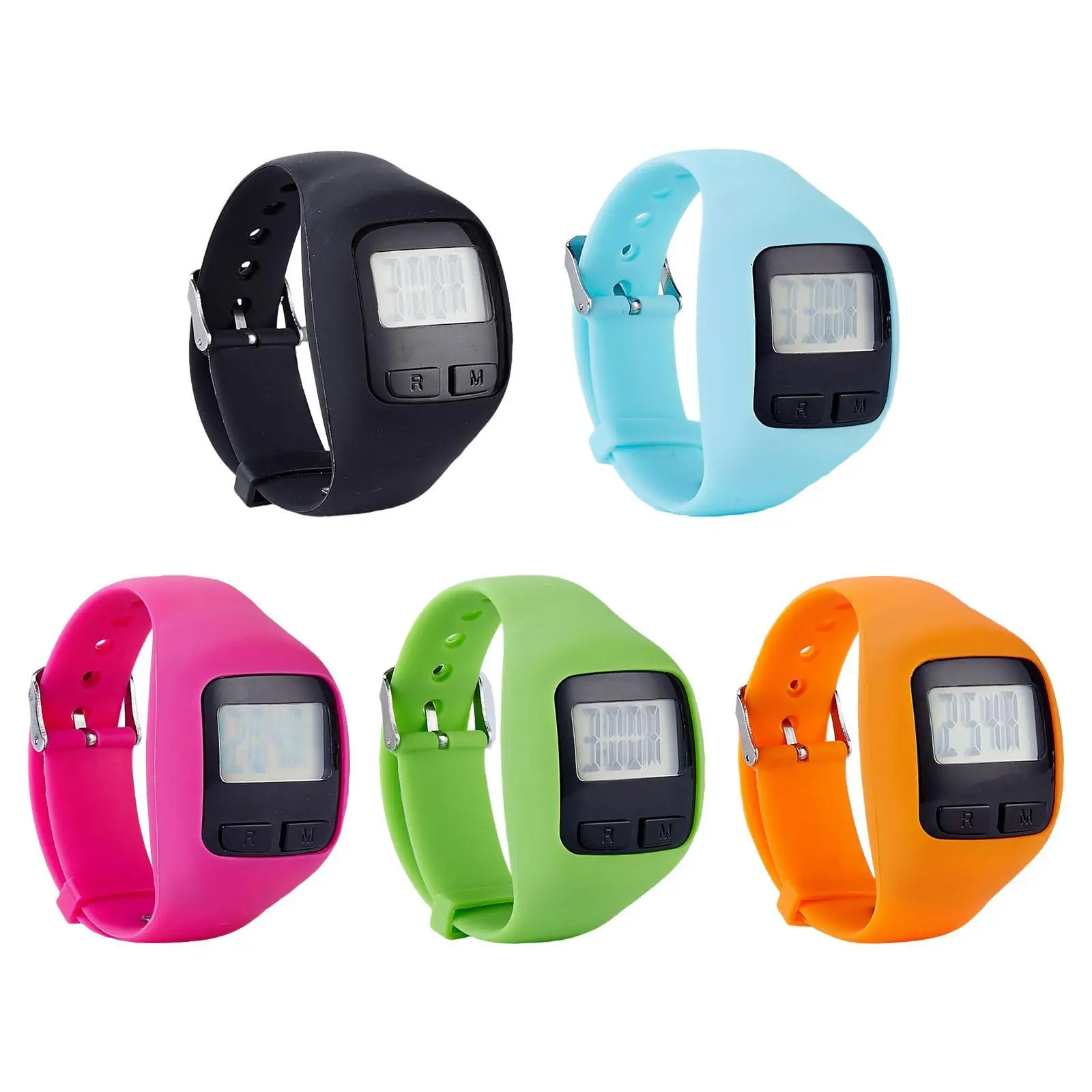 Sports Pedometer Watch Calories Step Counter 3D Silicone Wristband Fitness Health Monitors for Boys Girls Walking Children