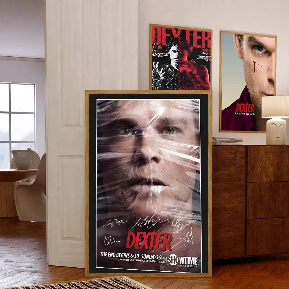 ملصقات رعب كلاسيكية أمريكية من Dexter ملصقات كلاسيكية كلاسيكية مطبوعة بالورق الأبيض ملصقات فنية لديكور غرفة Kawaii