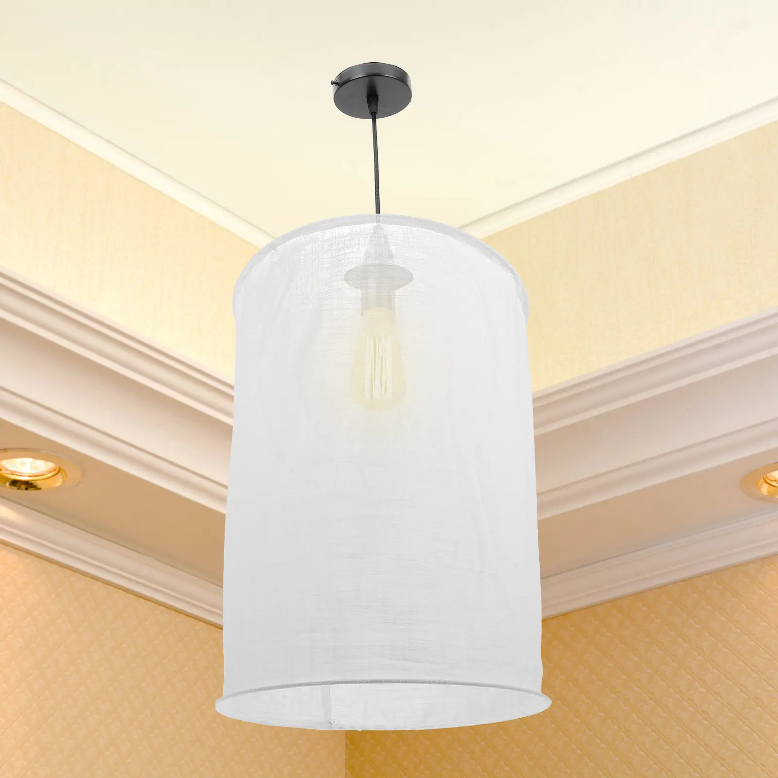 

Тканевый абажур для подвесного светильника, потолочного светильника, мягкий на ощупь, устойчивая конструкция, увеличивает срок службы лампы, для дома, гостиной, спальни