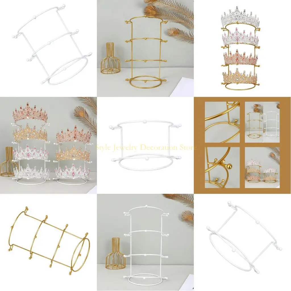 

D46E Princess Crown Stand Holder Crystal Crystal Hearsds Hare Display Rack