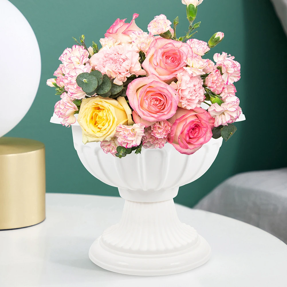 

1pc Vintage Roman Style Plastic Flower Pot Reusable Retro Planter Decorative Garden Porch Entrance Decoration Large